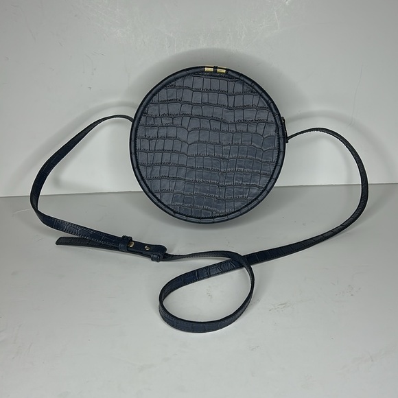 Sézane Nicole Circle Croc Embossed Leather Bag - Picture 2 of 12
